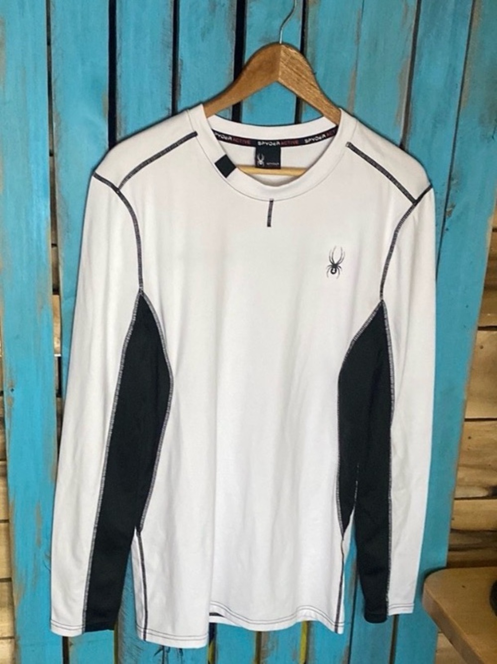 Spyder Active ProW B Men's White and Black Long Sleeve Shirt medium